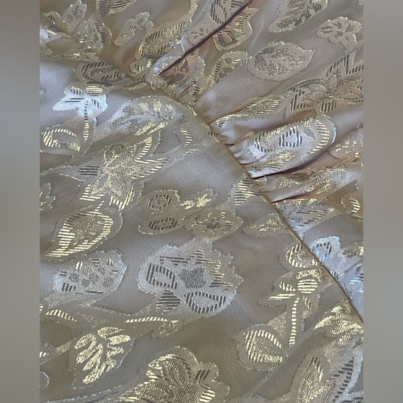 EXPRESS | Shimmery Peplum Pink Top - Picture 3 of 7